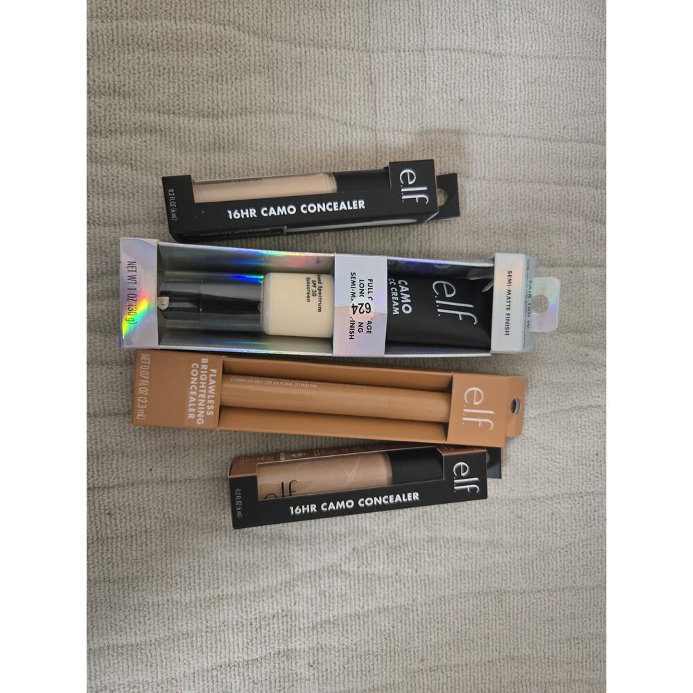 Elf-  2 16hr Camo Concealers/ Camo CC Cream/  Flawless Brightening Concealer NEW